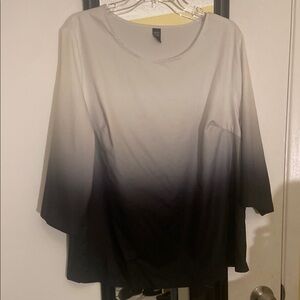 SHEIN Ombre Gradient Black/Gray/White Women's Top